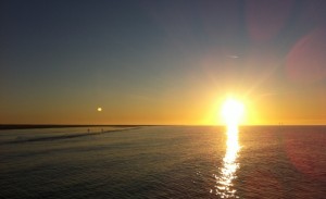 Sunset on the goodwin sands