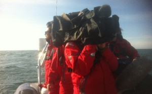 camera crew on rib
