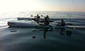 Fast kayak crossing of the channel