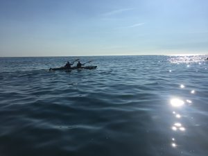 Calm sea for kayak the channel